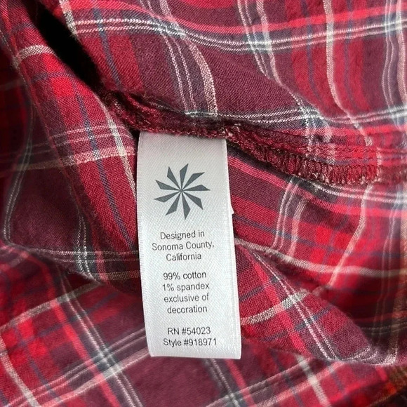 Athleta snap front western Long Sleeve Shirt, Tunic Length size Large - Picture 4 of 4